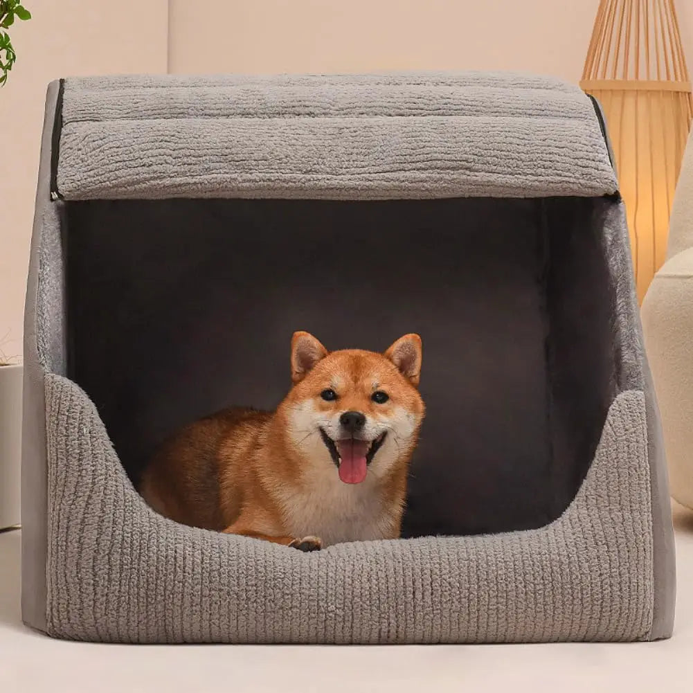 Memory Foam Dog Bed House Cave With Non Slip Bottom