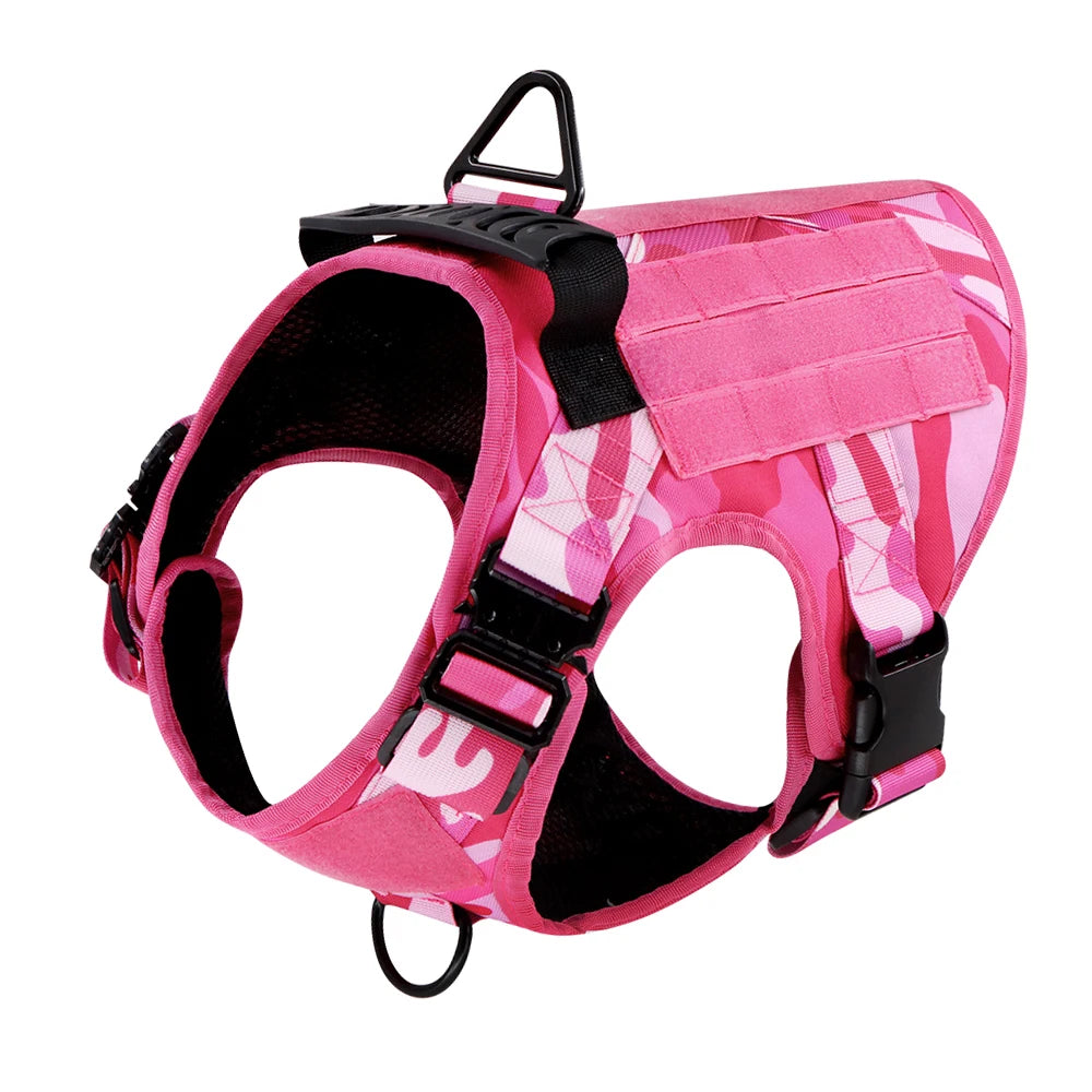 Military Pink Camouflage Harness for Medium to Large Dogs