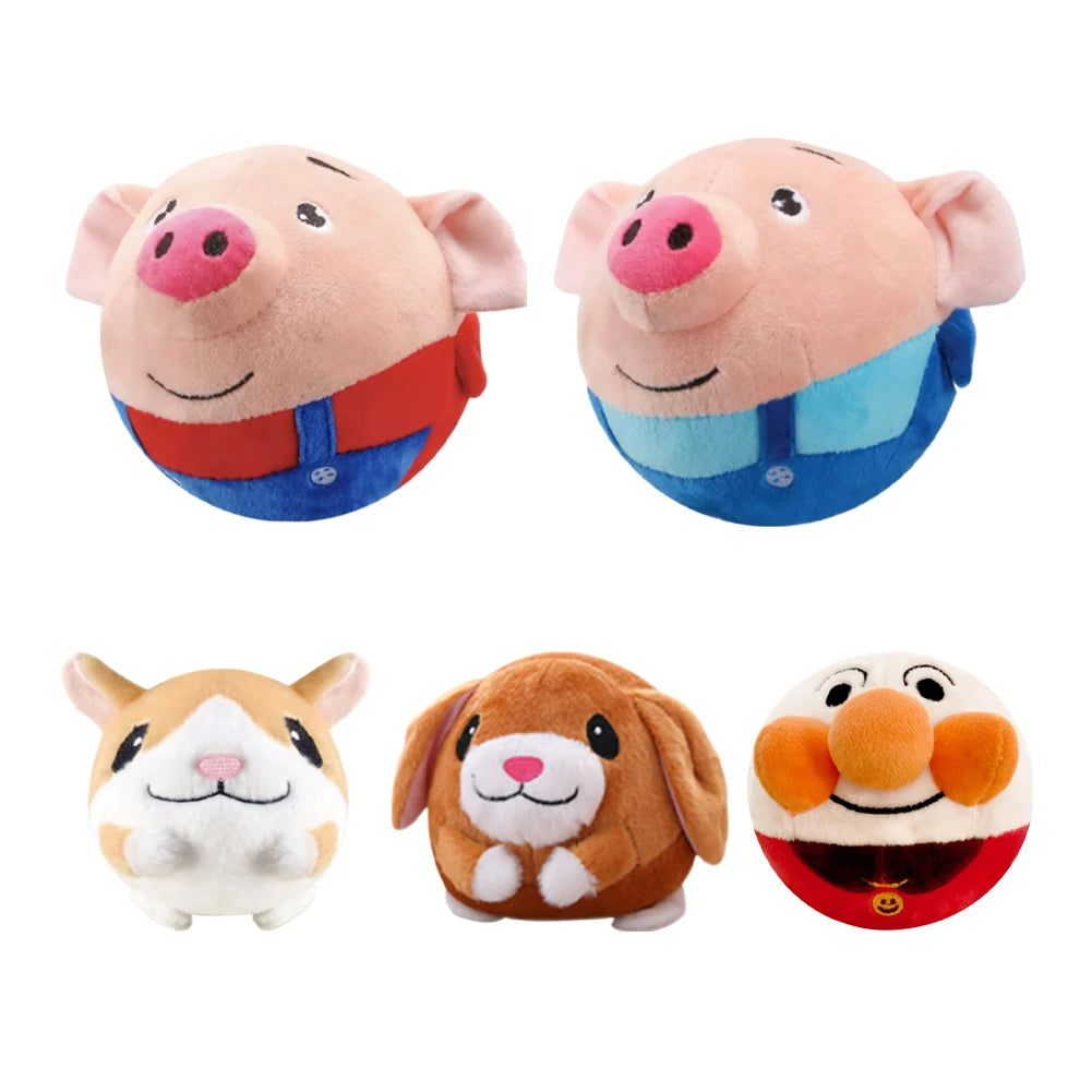USB Rechargeable Electronic Pet Dog Toy Ball Pet Toy Dog Plush Bouncing Jump Ball Interactive Dog Toy for Pet Dogs for Gift
