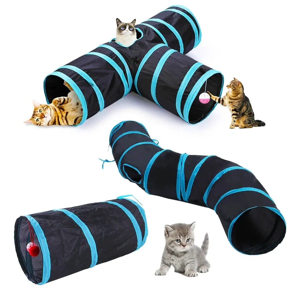 Foldable Cat Tunnel Toy for Indoor Play Breathable