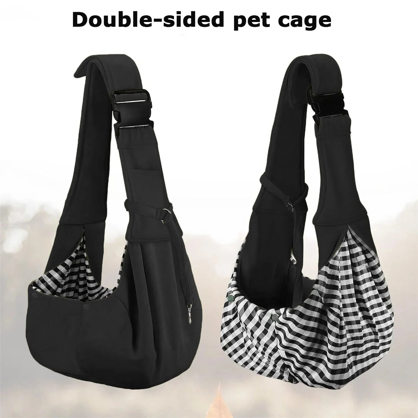 Small Pet Sling Hands Free Reversible Carrier for Cats Dogs