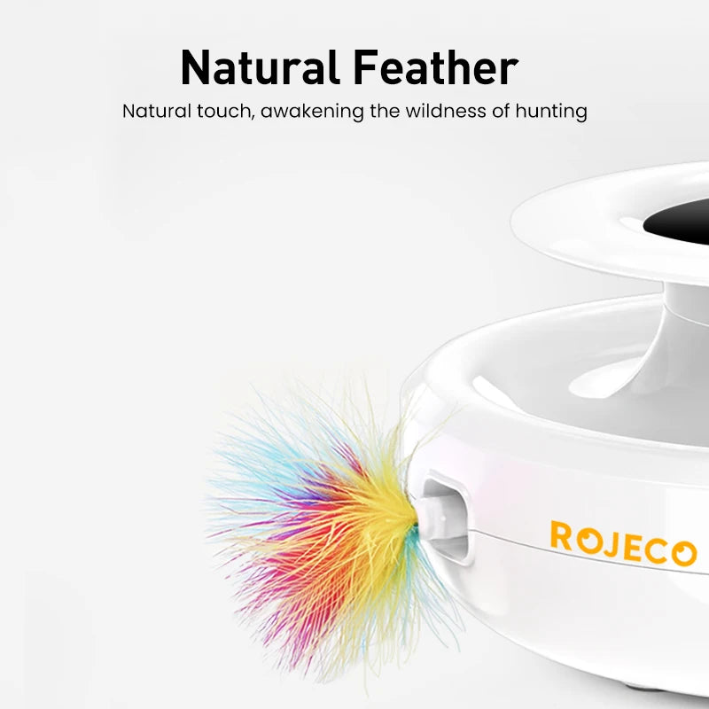 ROJECO 2-in-1 Cat Teaser Toy With Interactive Feather Ball