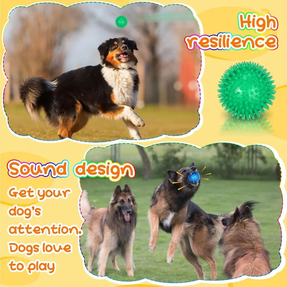 Hign-Concerned Spikey Dog Balls 24 Pack Squeaky Chew Toys