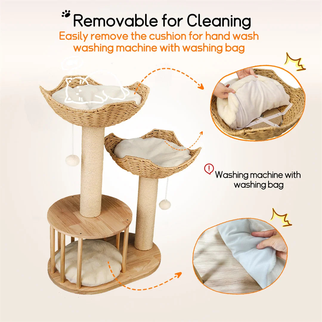 Cat Climbing Tree 3 Tier Activity Center For Indoor Kittens