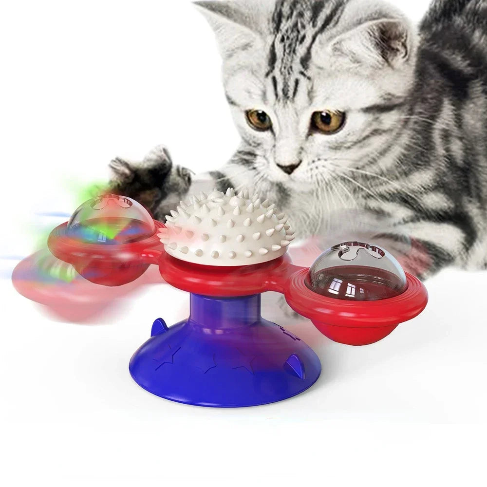 Windmill Cat Toy Interactive Puzzle Turntable With Whirligig