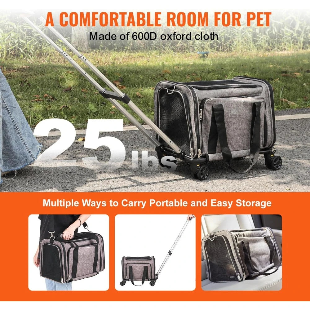Airline Approved Expandable Pet Carrier with Wheels