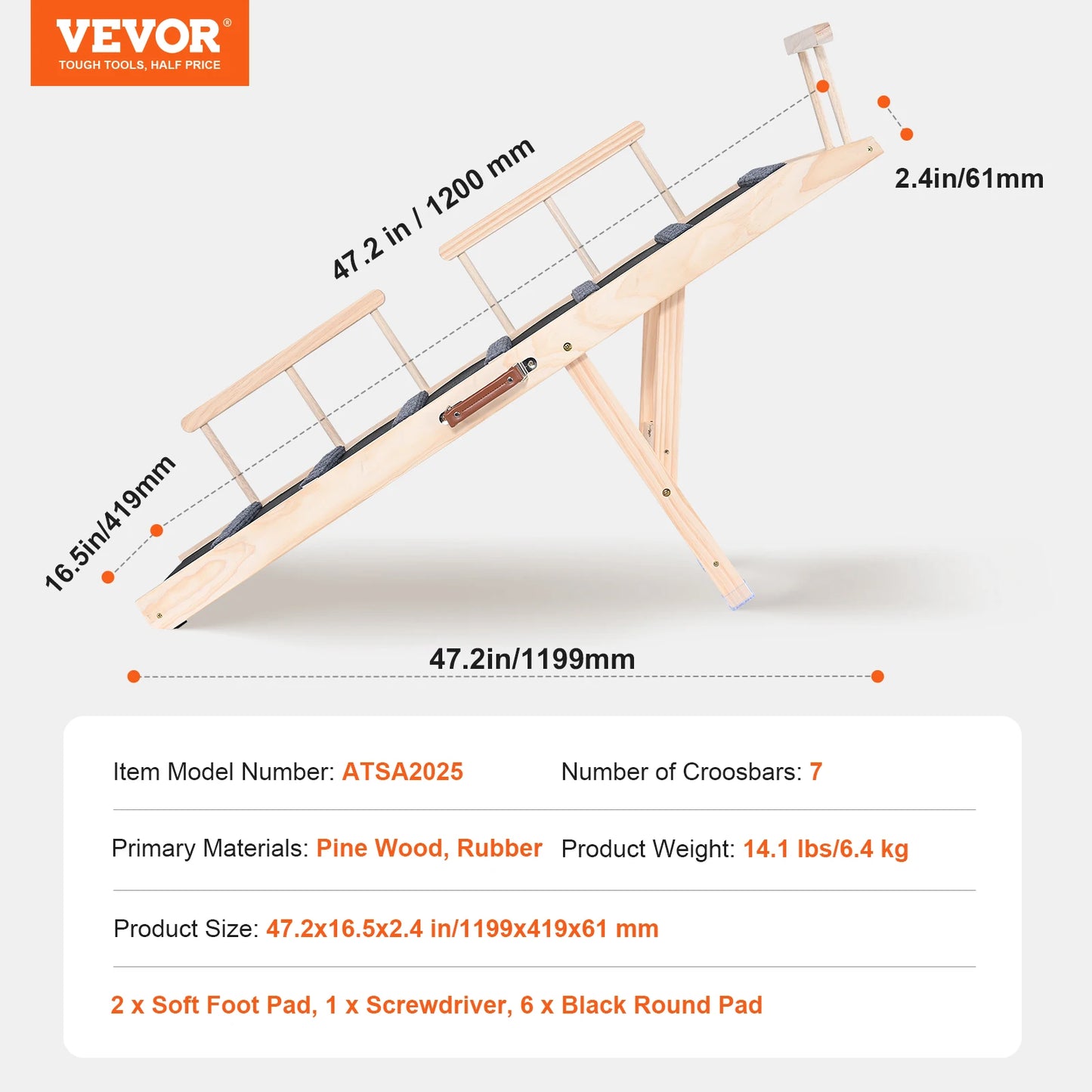 VEVOR Adjustable Folding Dog Ramp for Easy Pet Access