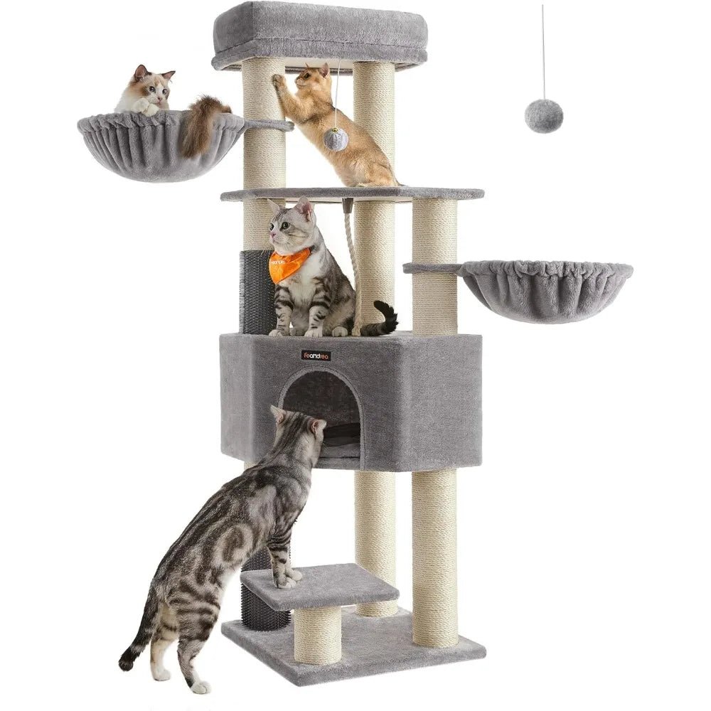 Feandrea 63 Inch Large Cat Tree With SelfWarming Pads