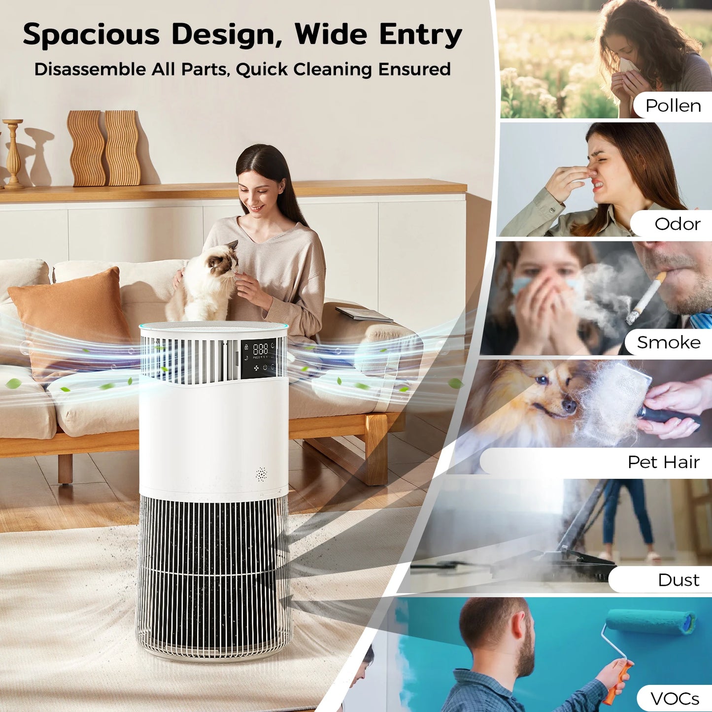 Amicura P2 Pet Air Purifier 843m3h 450 CADR Odour Neutralisation