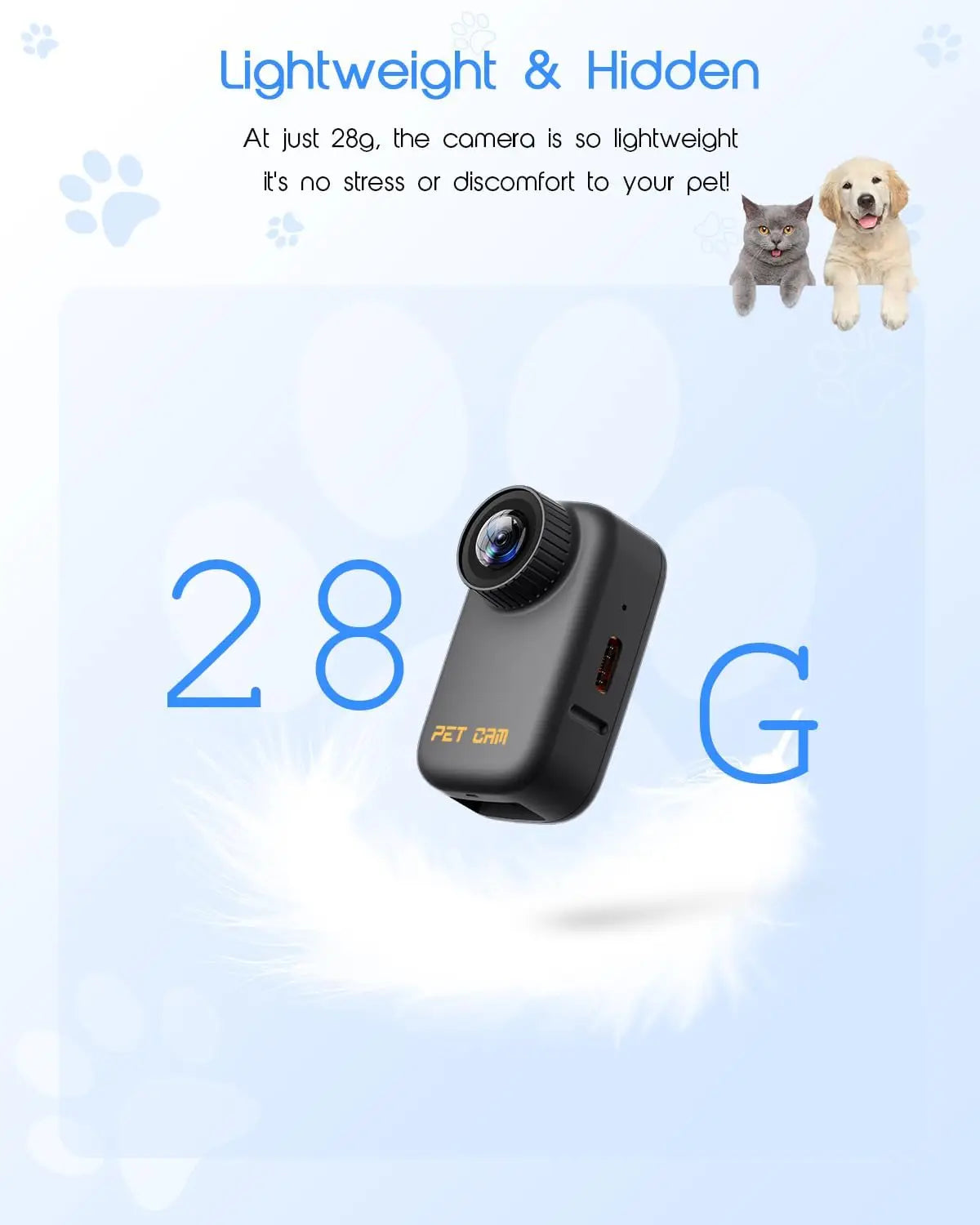 4K Cat Collar Camera with HD WiFi and 64GB SD Card