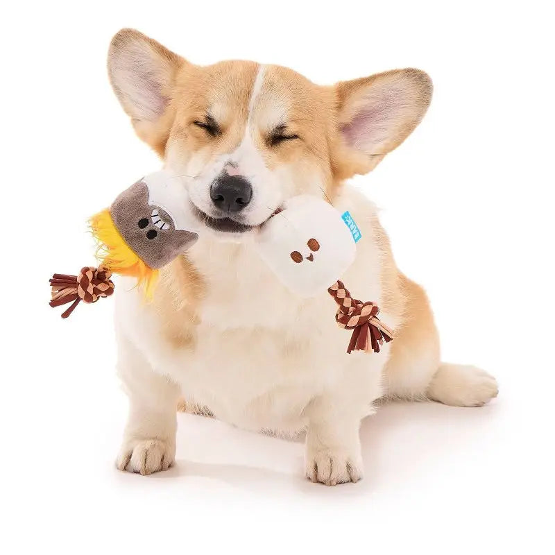 2.5In Tug Smore Dog Rope Toy Squeaker Marshmallow Fun