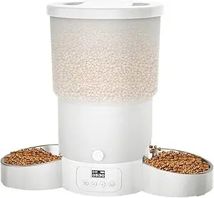 Automatic Cat Feeder 5L Programmable Dual Power For 2 Cats