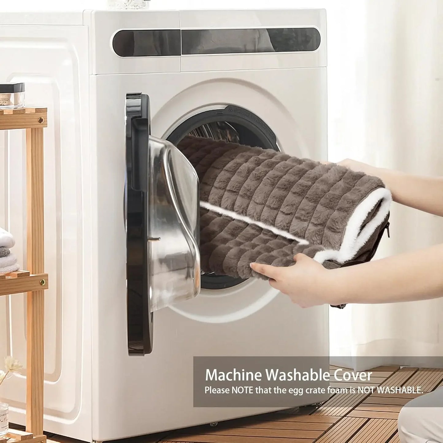 Orthopedic XL Dog Bed Large Sized Dog with Pillow 42''X28'', Waterproof Soft Comfortable Egg Crate Foam Pet Crate Beds Mat with