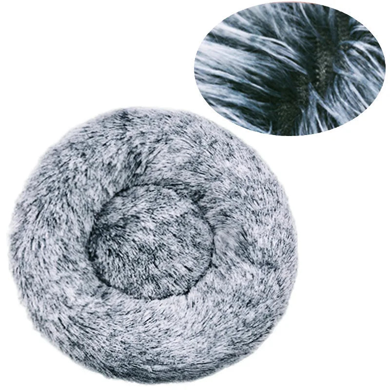 NONECN Round Plush Pet Bed Fleece Dog Cat Cozy Bed