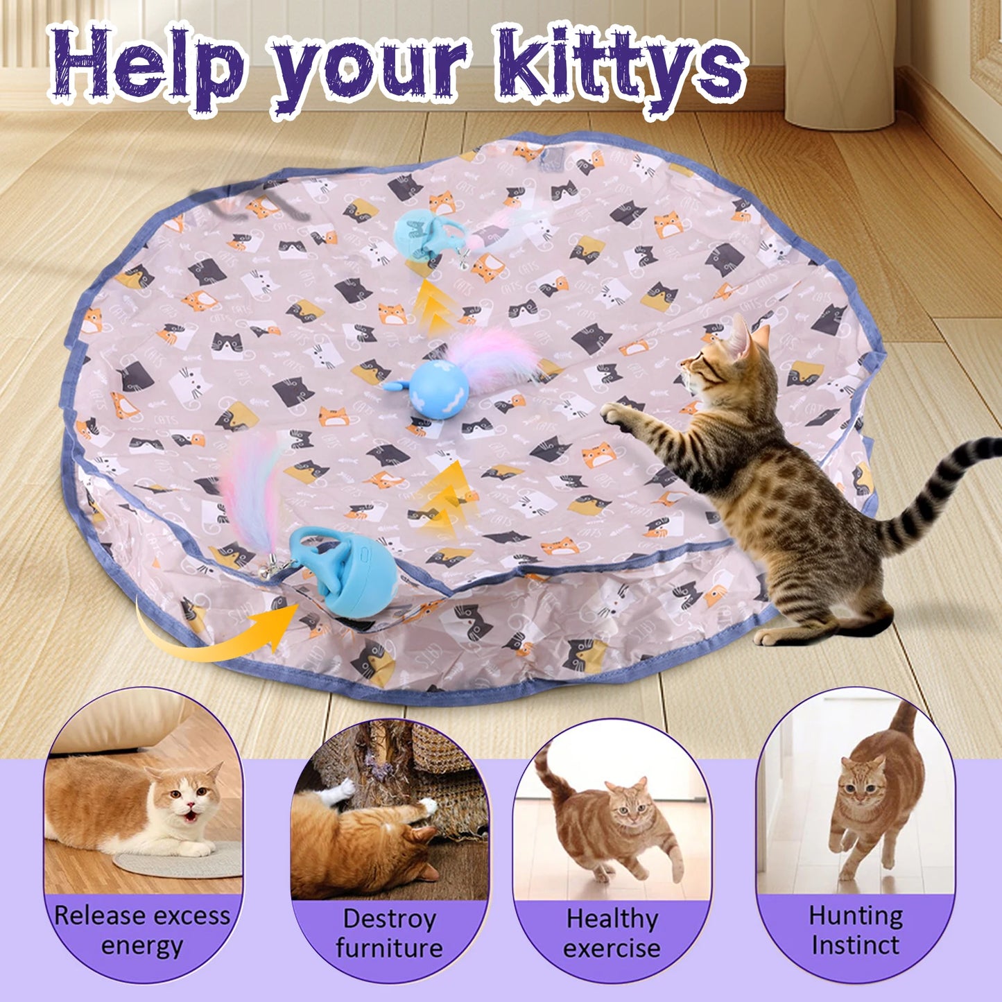 Motion Activated Chirping Cat Toy Ball for Indoor Cats