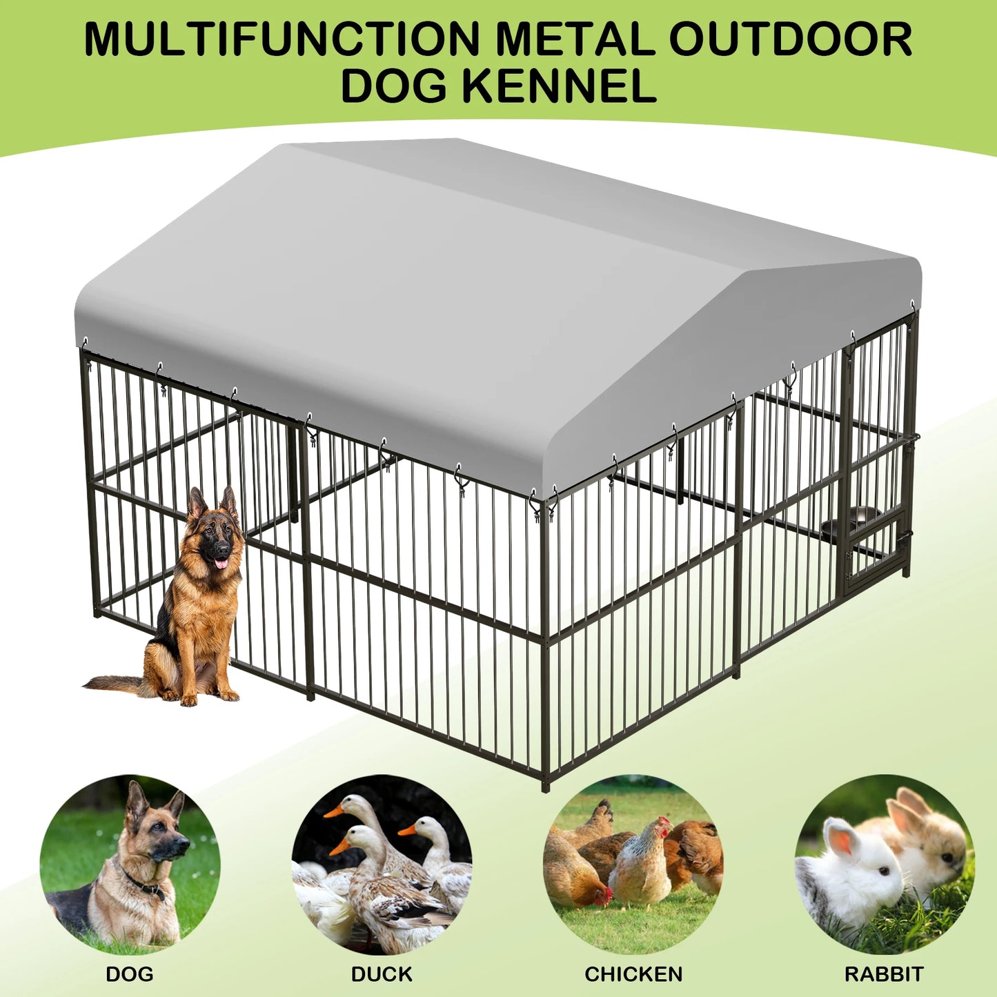 Large Outdoor Dog Kennel Heavy Duty With Roof And Locks