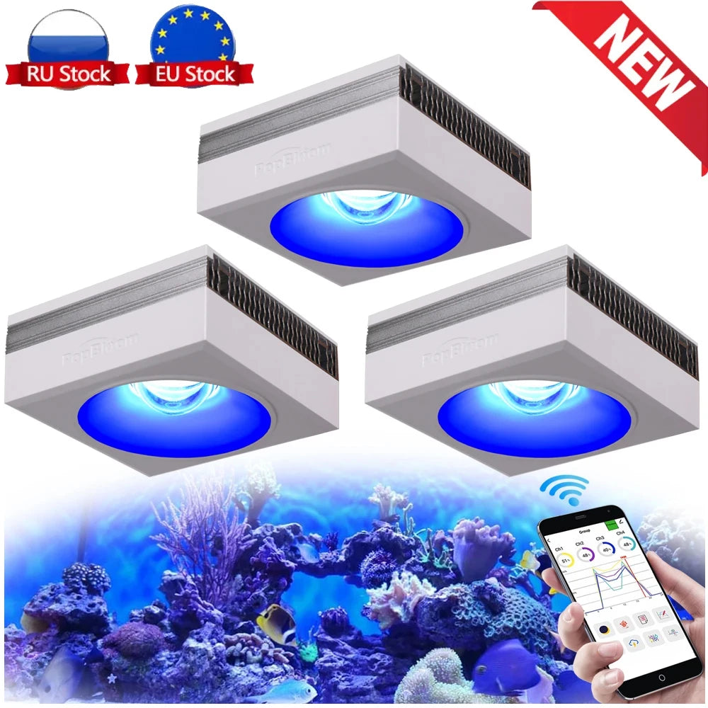 PopBloom RL90 WiFi 100W LED Light For Coral Reef Aquariums