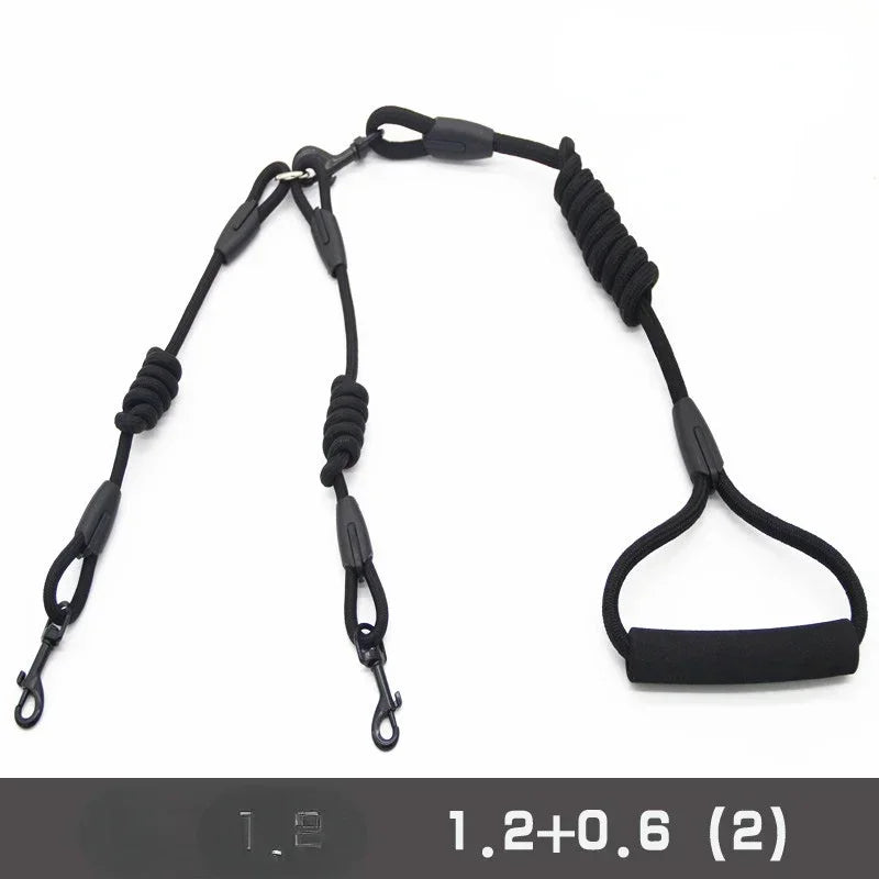 Double Dog Leash Coupler For Small Pets Nylon Black