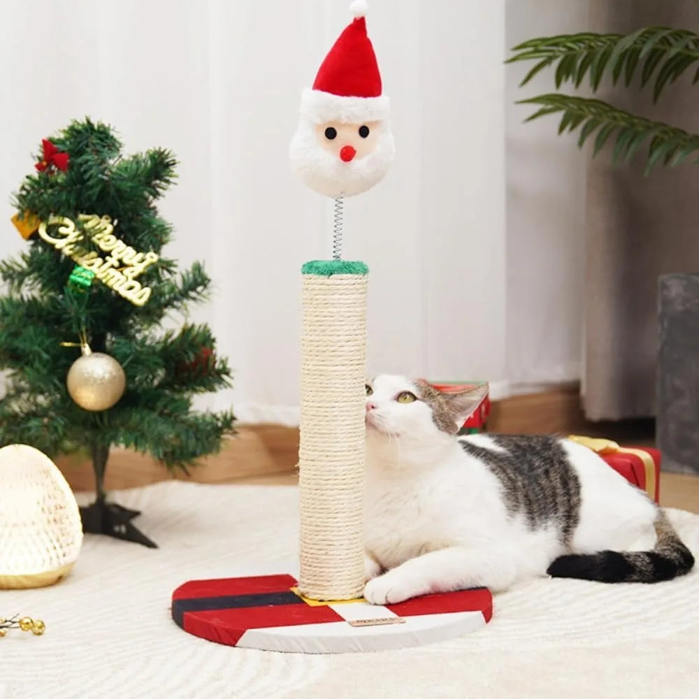 Christmas Cat Scratch Pillar Durable Decompression Toy