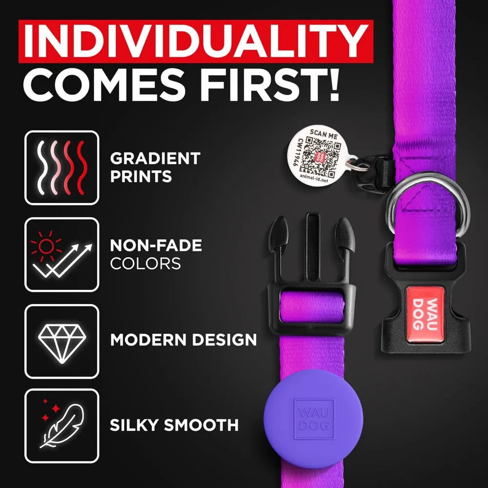 AirTag Nylon Dog Collar With Holder Adjustable For All Dogs