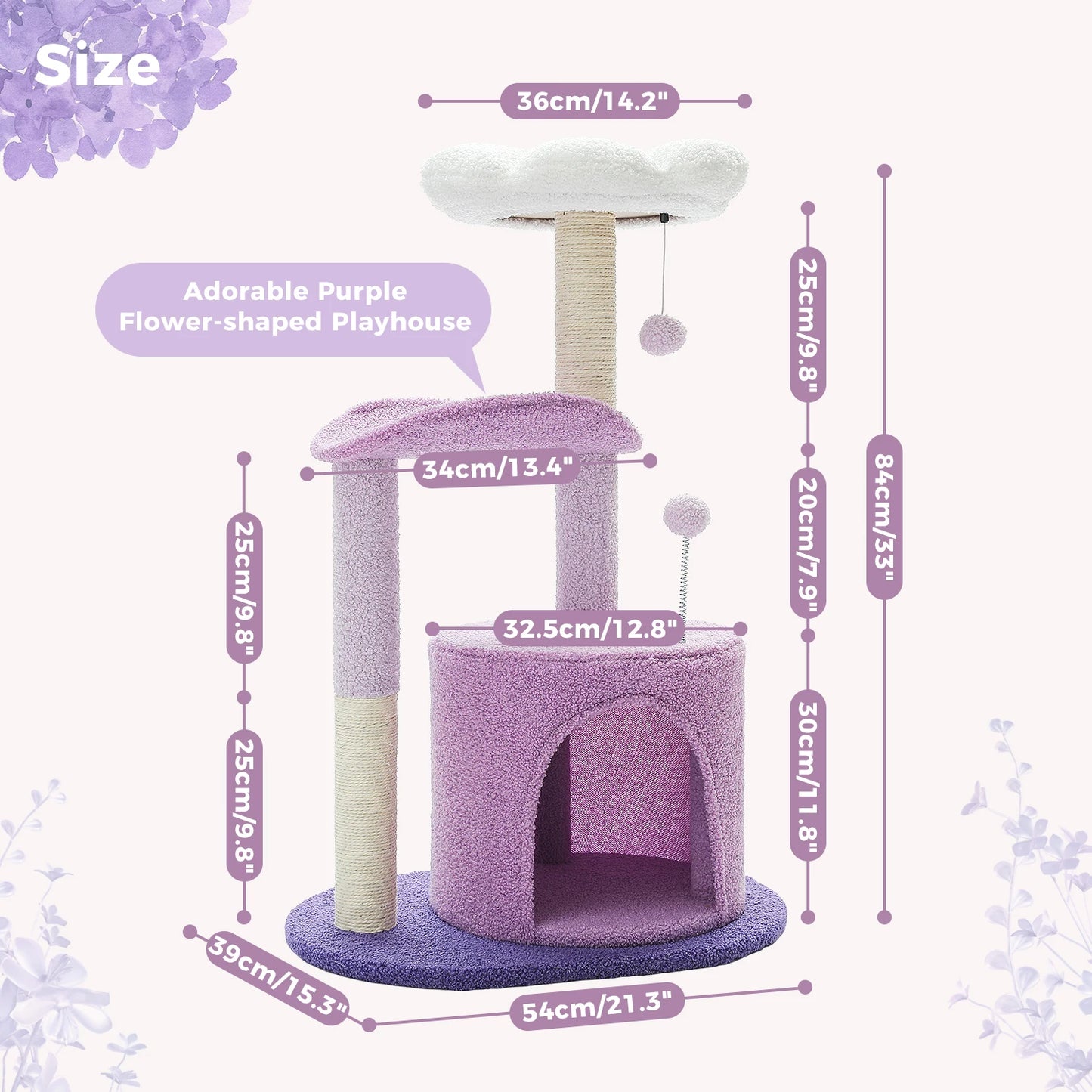 Cactus Cat Tree With Cozy Curved Perch And Scratching Post