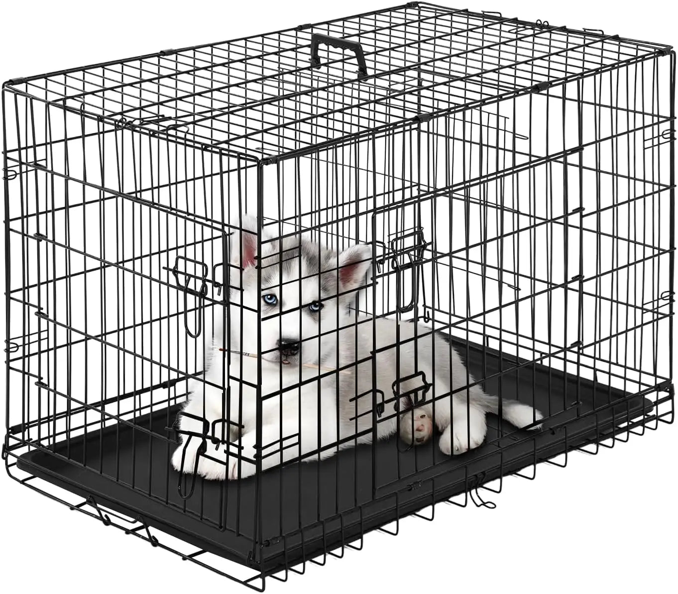 Large Dog Crate Kennel Double-Door Folding Playpen
