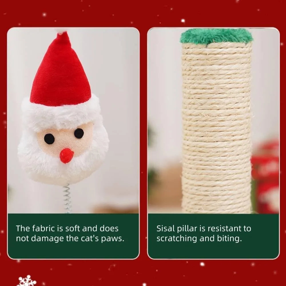 Christmas Cat Scratch Pillar Durable Decompression Toy