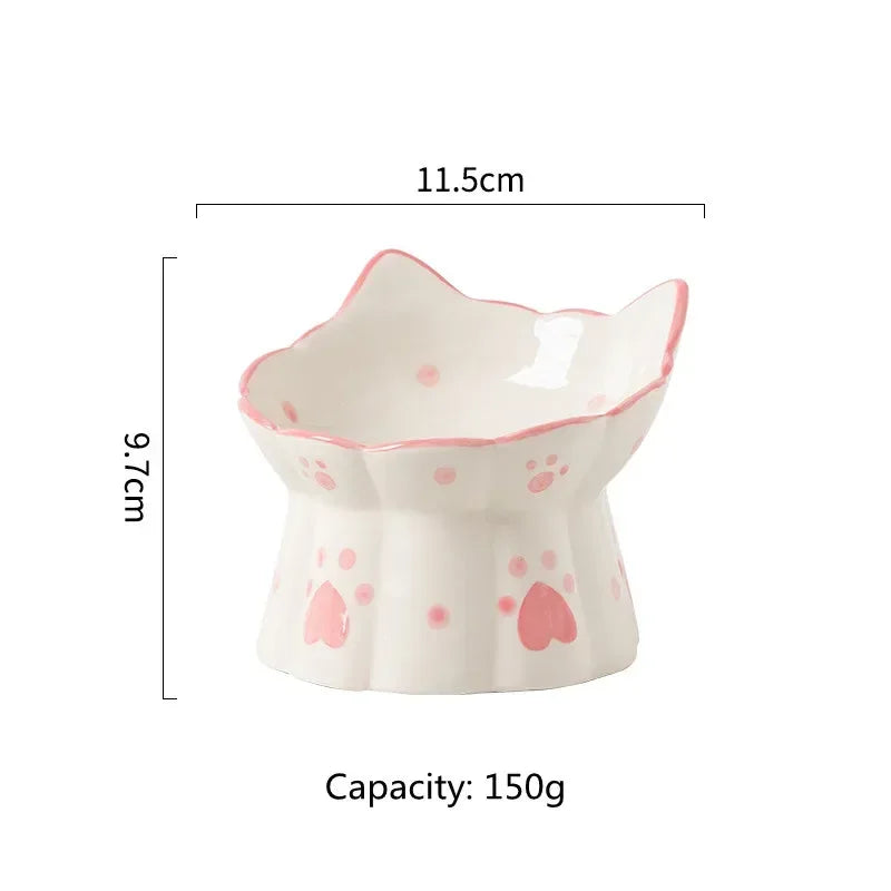 Elevated Ceramic Bowl Set for Dogs and Cats Feeding