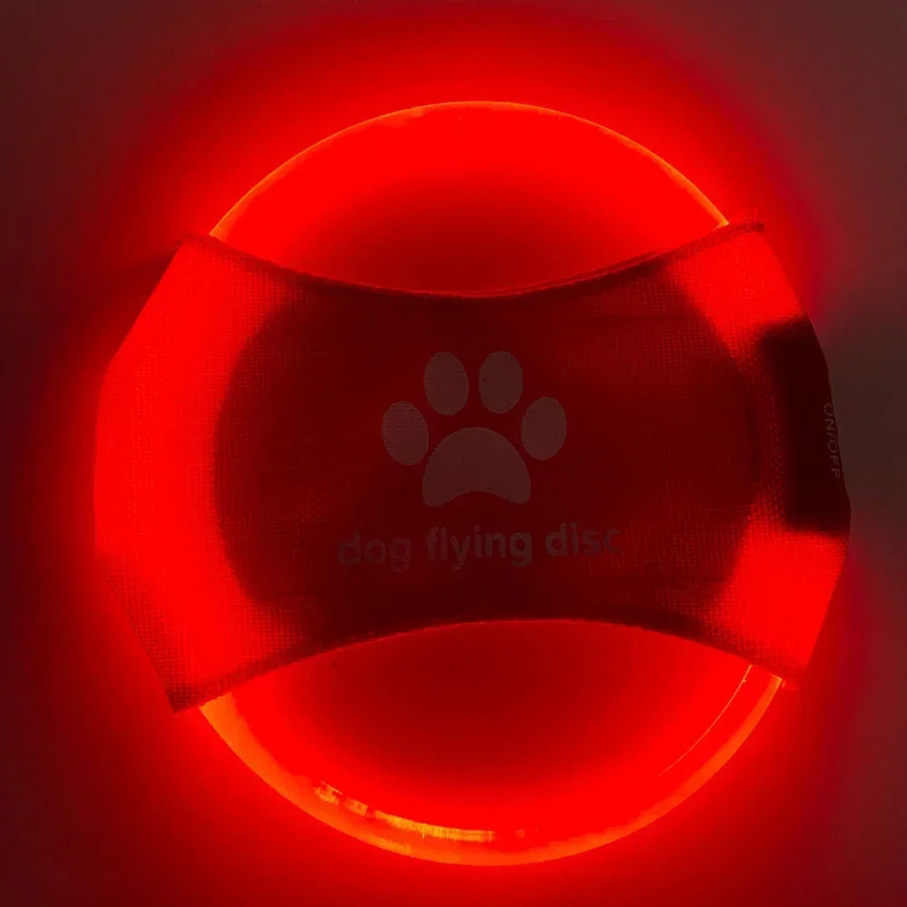 Hign-concerned LED Glowing Dog Flying Discs 3 Modes Training Toy