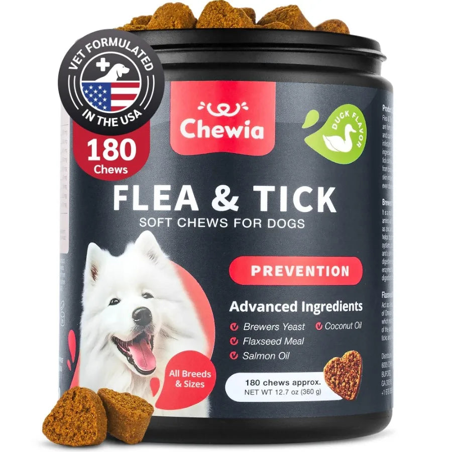 Natural Dog Flea and Tick Treatment Chews for Prevention