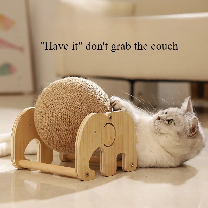 Sisal Cat Scratch Ball Board Toy With Elephant Windmill