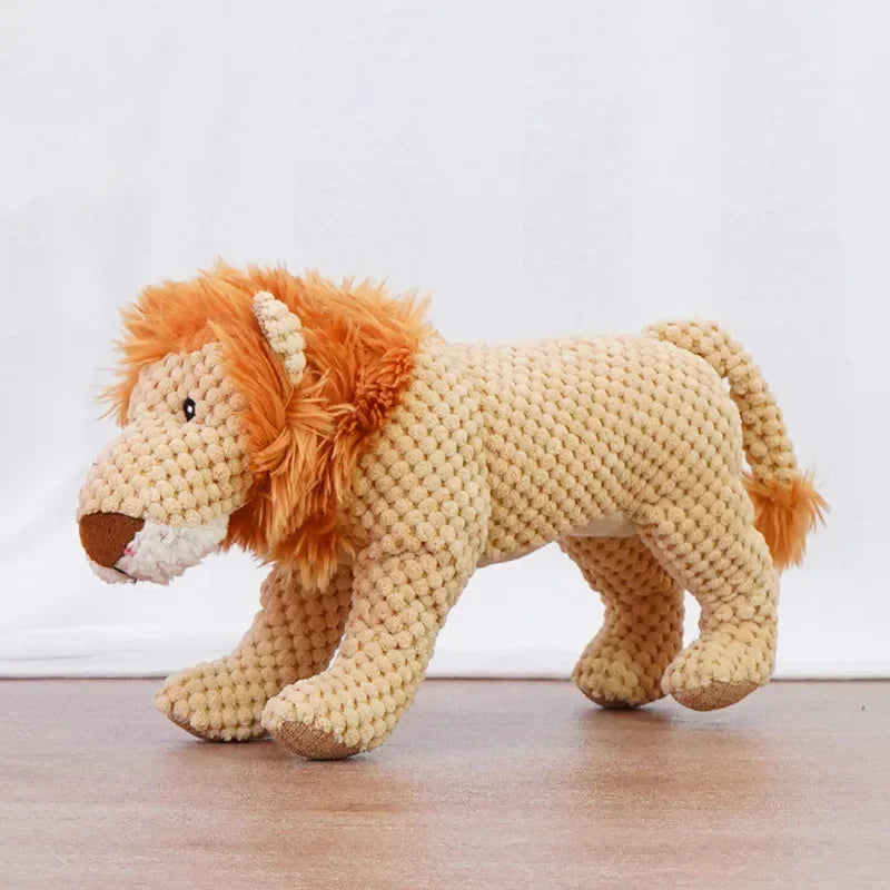 Hign-concerned Squeaky Plush Dog Toys Lion Dinosaur