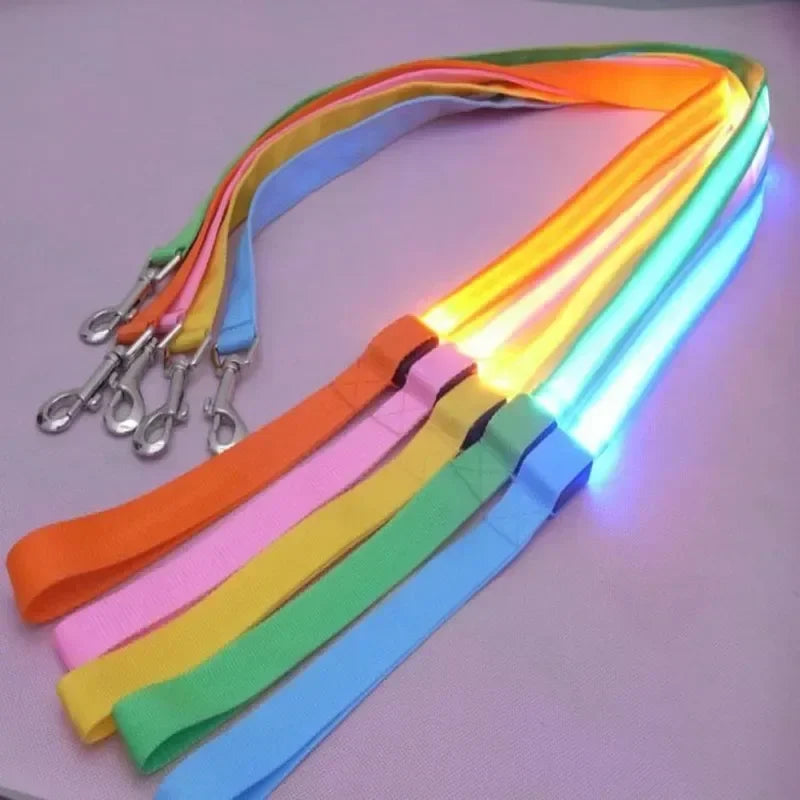 Luminous LED Dog Leash Harness for Safe Night Walks