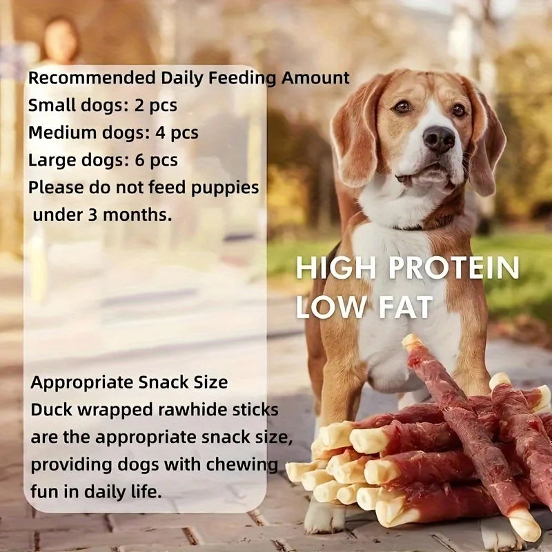 Duck Wrapped Rawhide Sticks 3 Pack for All Dog Sizes