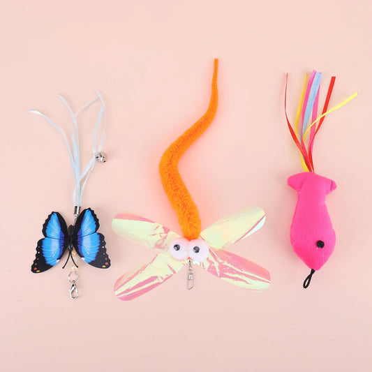 Pet Cat Teaser Toy Set With Suction Cup For Training