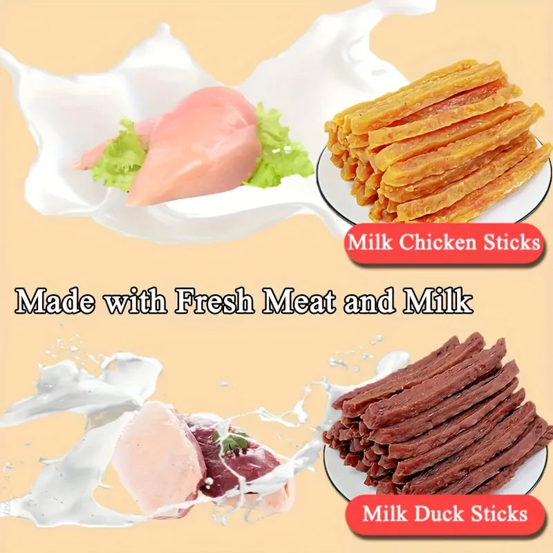 Healthy Soft Chew Dog Treats 2 Pack Milk Chicken Duck