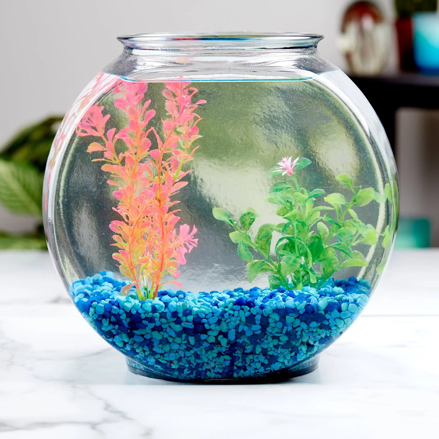 Clear Glass Betta Goldfish Fishbowl Aquarium Decor Display