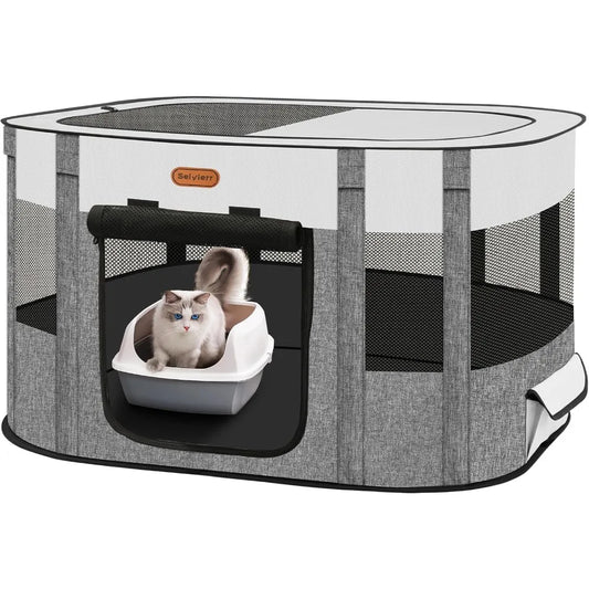 Closure Foldable Pet Playpen for Cats and Puppies Travel