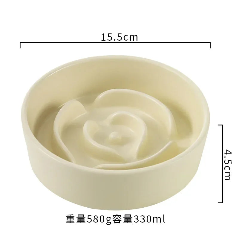 Ceramic Slow Feeder Bowl For Cats And Dogs Universal