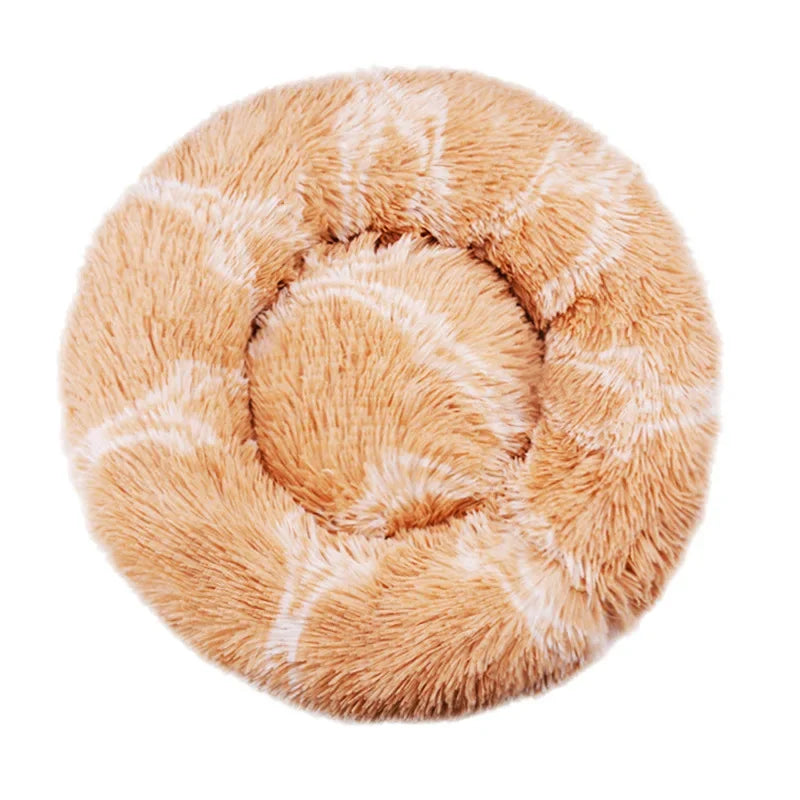 NONECN Round Plush Pet Bed Fleece Dog Cat Cozy Bed