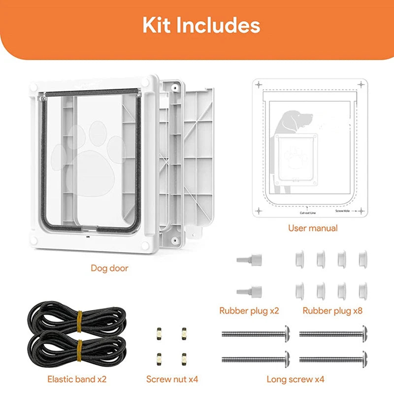 Otmagelu Lockable Dog Door With Privacy Flap For Safe Pets