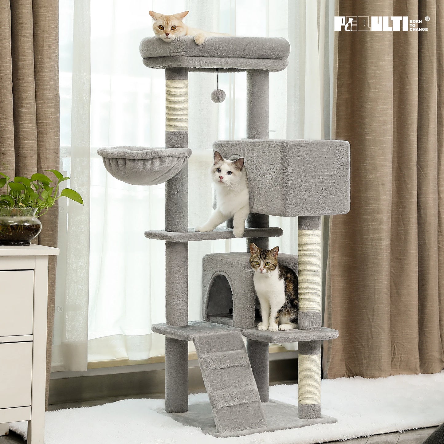 PAWZ Road Cat Tree With Four Levels Sisal Scratching Posts