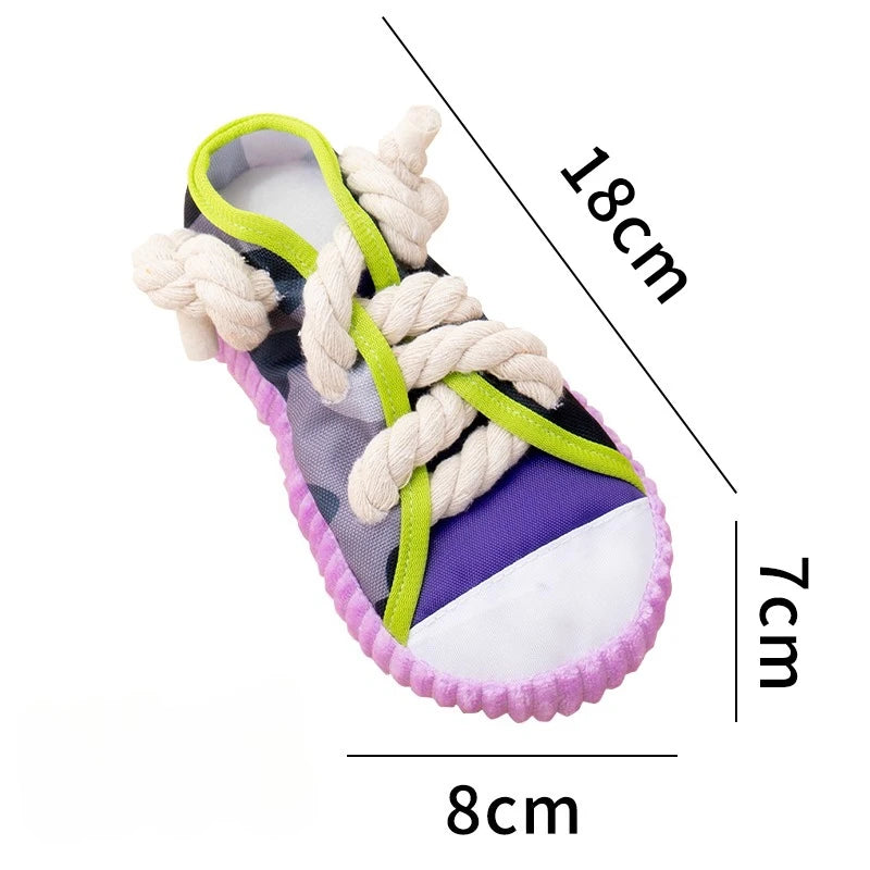 Dog Squeak Toy Teeth Grinding Chew Toy With Cotton Rope