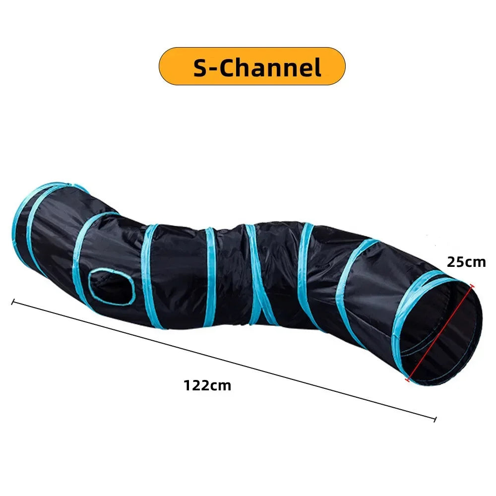 Foldable Cat Tunnel Toy for Indoor Play Breathable