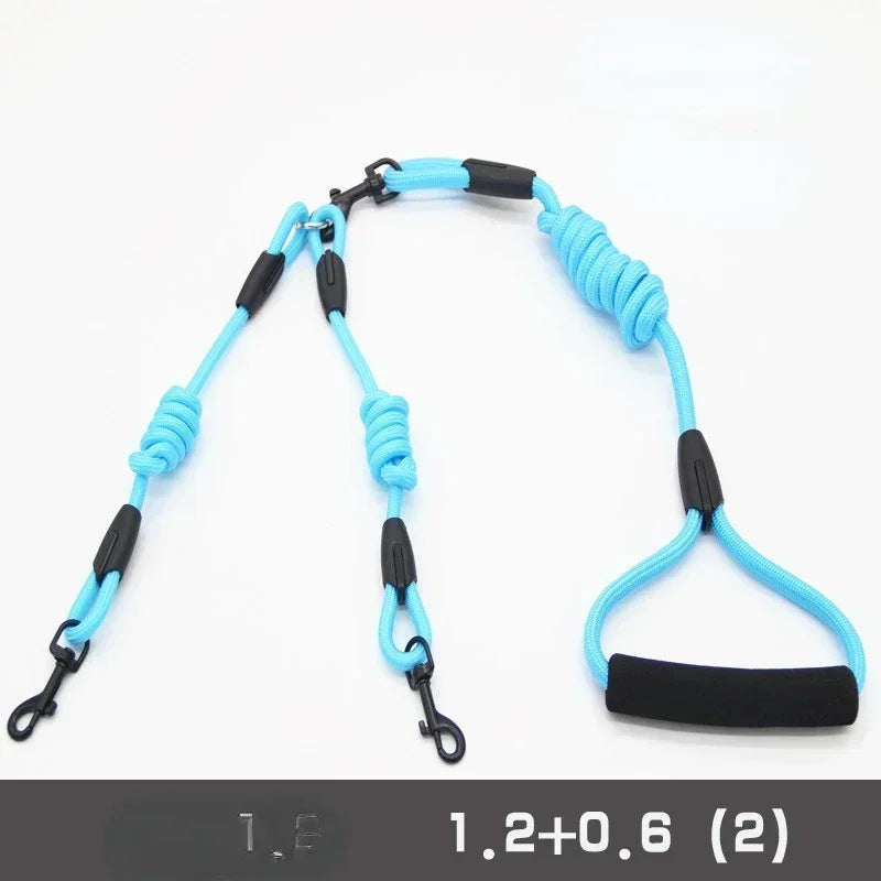 Double Dog Leash Coupler For Small Pets Nylon Black
