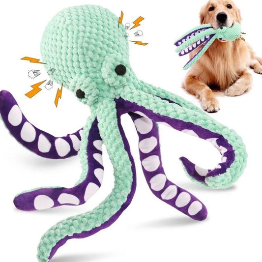 Interactive Plush Octopus Dog Toy for Boredom Relief