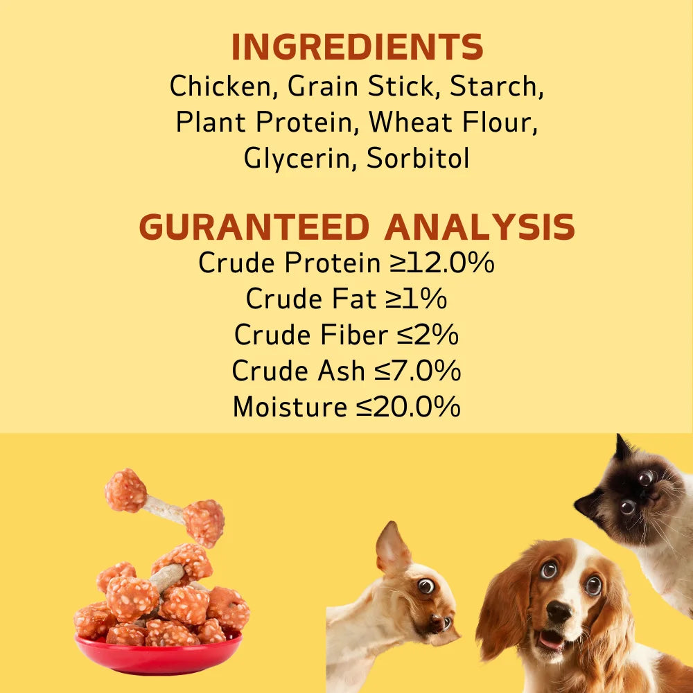 Natural Chicken Dumbbell Dog Treats With Rice 200g 400g
