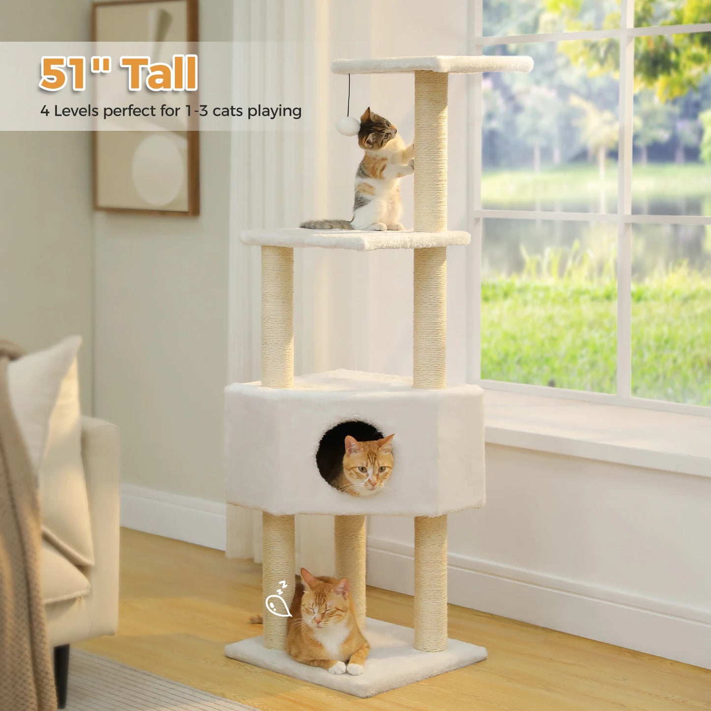PAWZ Road Cat Tree With Four Levels Sisal Scratching Posts