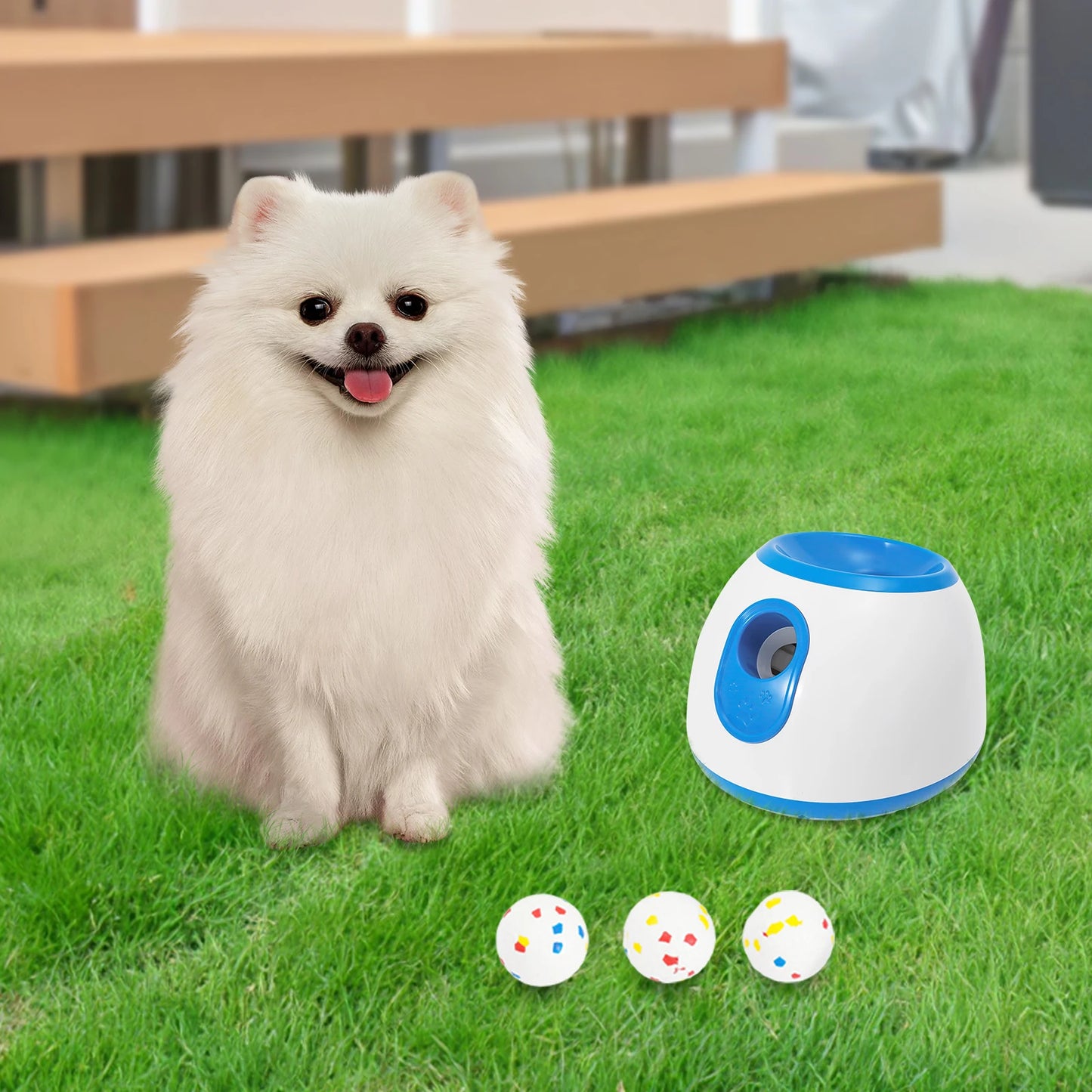 Automatic Ball Launcher For Dogs Adjustable 10 To 30 Feet