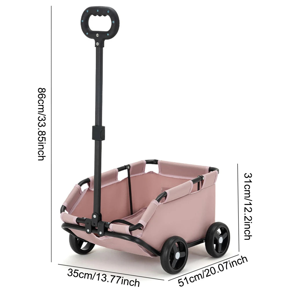 Foldable Small Pet Stroller Lightweight 4 Wheel Cart